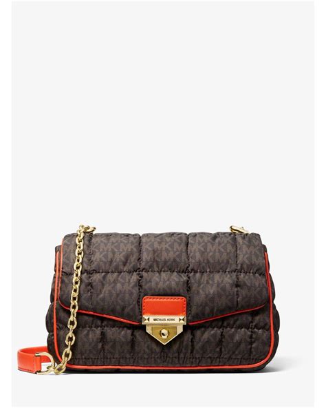 michael kors brown quilted bag|Michael Kors soho large bag.